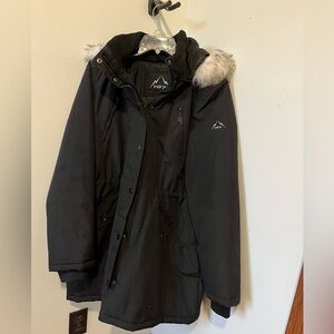 Womens Large Black Long Winter Coat